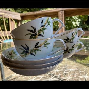 Vintage 1946-1950s Tropical Bamboo Fine China Set